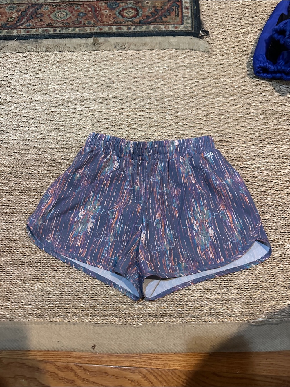 DSG Girls' Blue Multi-Print Athletic Shorts